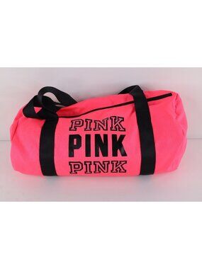 Vintage Y2K Victoria's Secret Pink Spell Out Babydoll Handled Duffel Bag Gym Bag